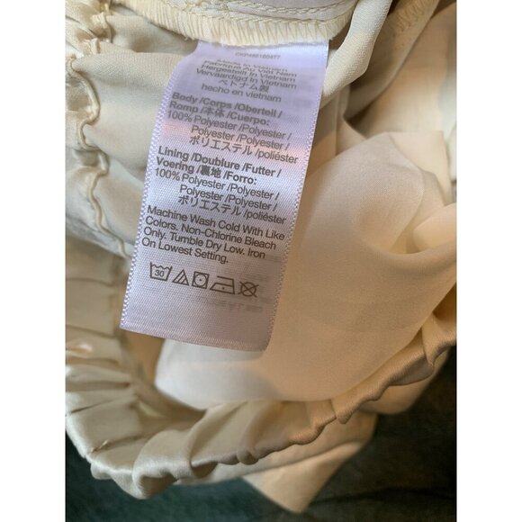 Madewell Womens Ivory Silk Blend Elastic Waist Drawstring Shorts - Picture 7 of 7